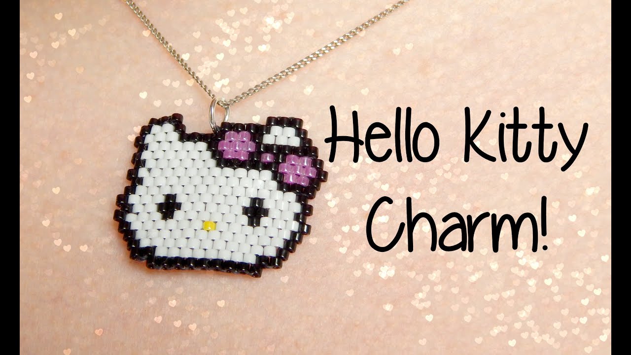 DIY Hello Kitty Seed Bead Brick Stitch Charm How To! ¦ The Corner of Craft