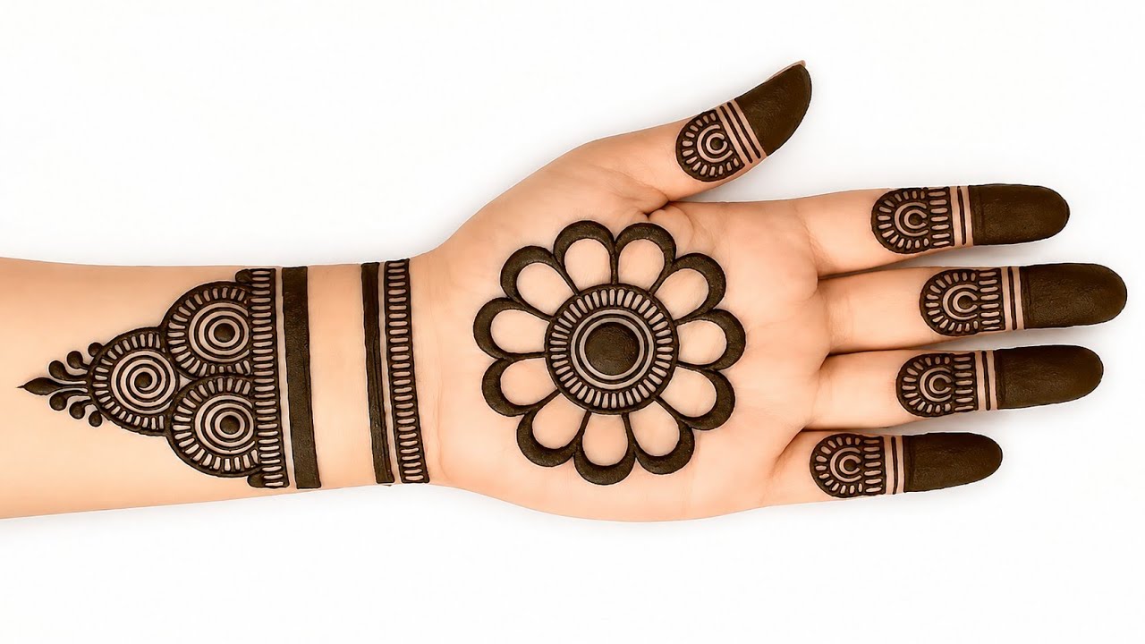 Very Easy Gol Tikki Mehndi Design For Beginners_Simple Gol Tikki Mehndi Design_Mehendi Designs