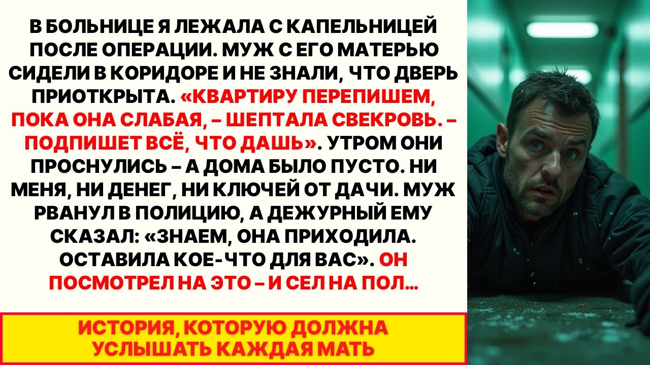 «КВАРТИРУ ПЕРЕПИШЕМ, ПОКА ОНА СЛАБАЯ» — шептала свекровь у палаты. Но через 3 дня они...