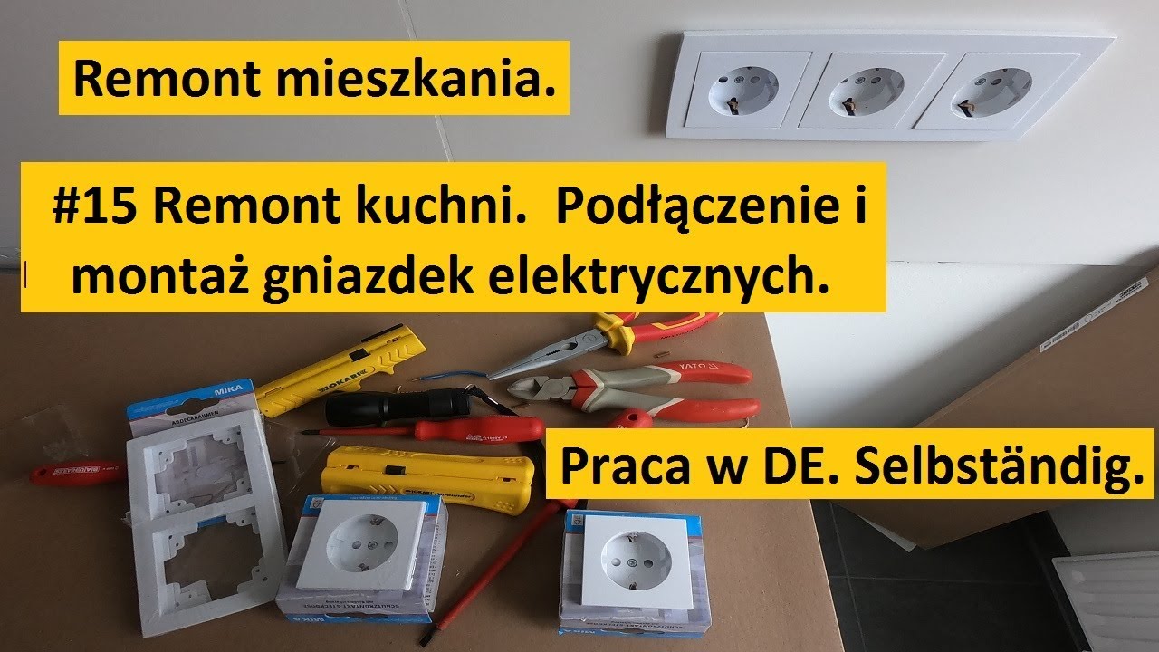 #15 Remont kuchni.  Podłączenie i montaż gniazdek elektrycznych.
