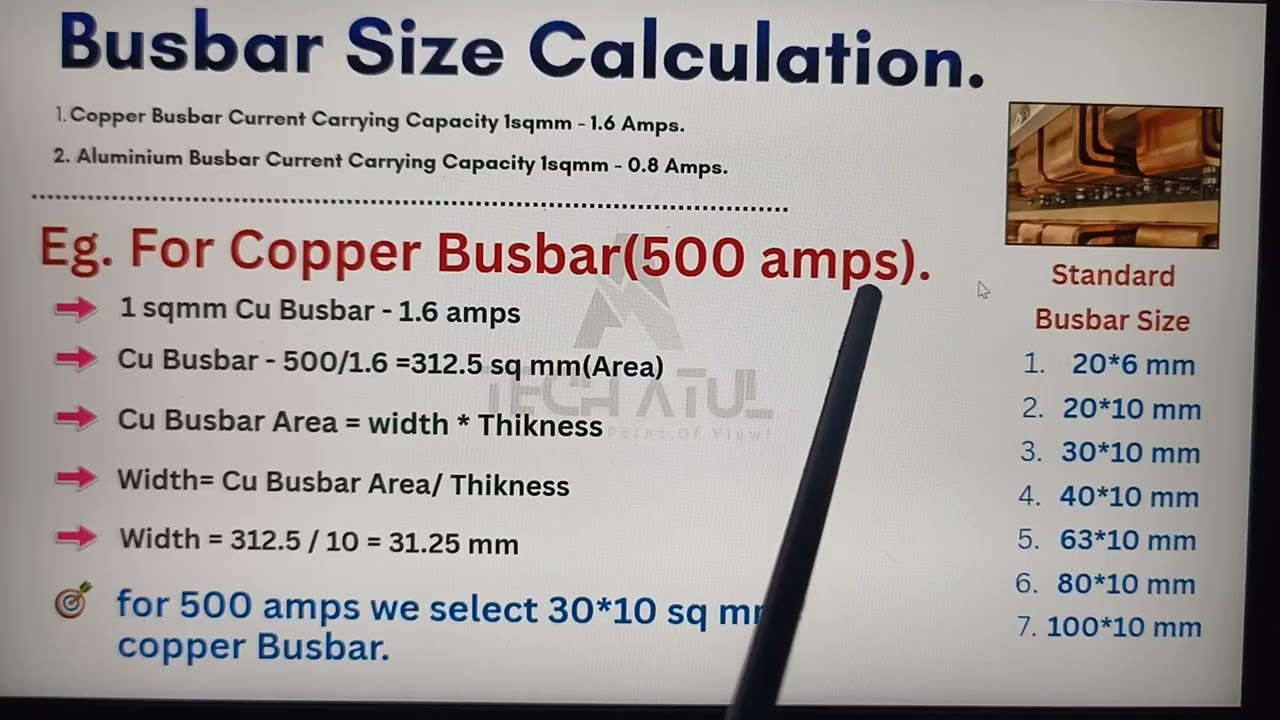 Busbar Size Calculation Formula.Techatul.