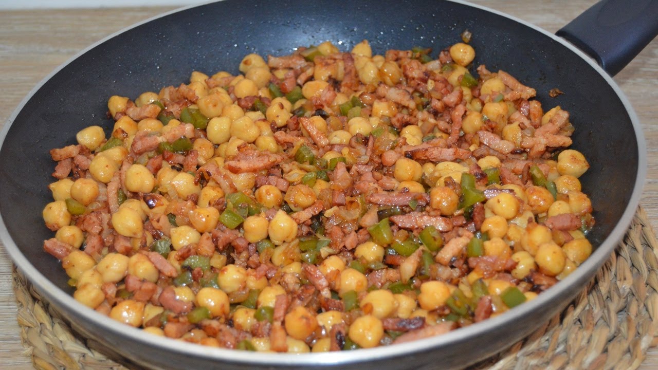SALTEADO DE GARBANZOS Y BACON ¡UNA RECETA RAPIDA Y DELICIOSA!