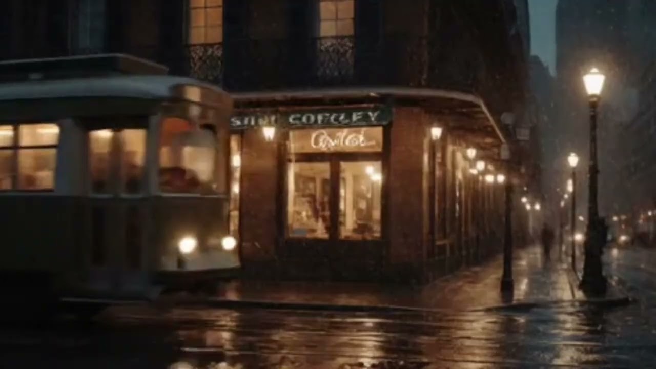 Relaxing Jazz for Deep Focus ☔ 15-Min Downtown New Orleans Rain & Streetcar Ambience