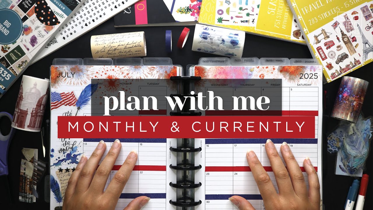 JULY PLAN WITH ME :: Memory A Day & Currently Page Monthly Planner Setup in a Classic Happy Planner