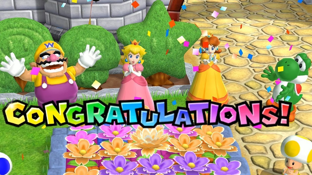 Mario Party 9 Garden Battle - Peach vs Daisy vs Wario vs Yoshi| Cartoons Mee