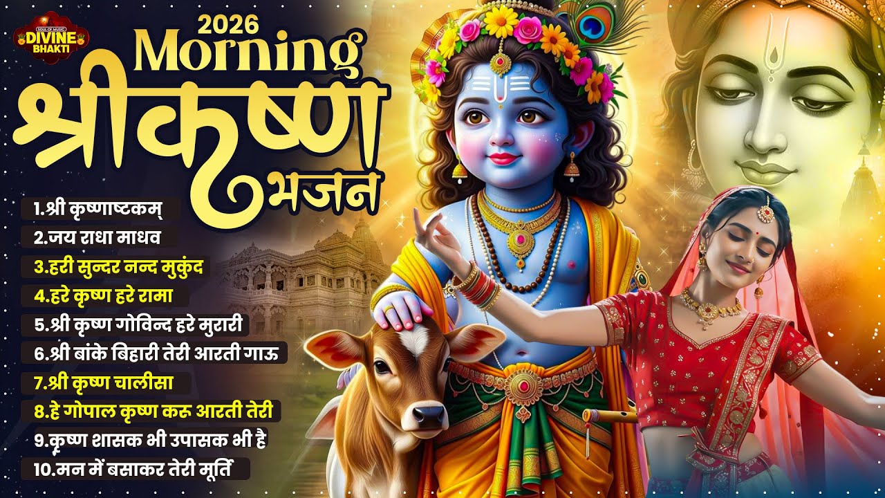 Beautiful Morning Bhajans | Krishna Bhajan 2026 | Krishnashtakam | Shri Krishna Govind Hare Murari