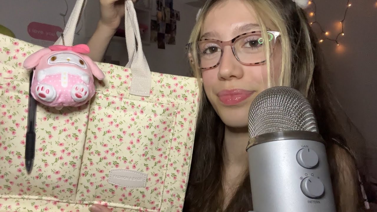 ASMR What’s in My Travel Bag 🇧🇷✈️ | Sticky Book Tapping + Mouth Sounds & more