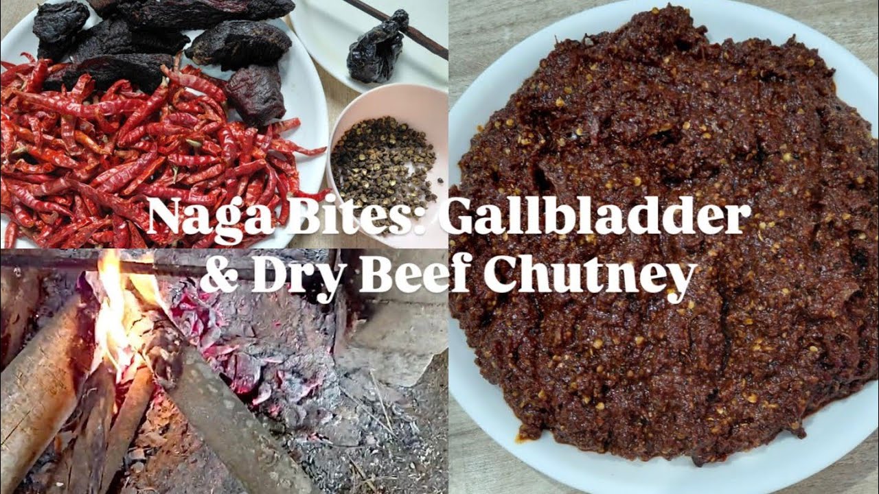 Dried cow gallbladder & dry beef meat mix chutney 🍲 Naga style..