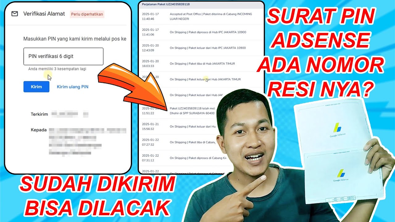 Apakah Surat PIN Adsense Ada Nomor Resi Pengiriman?