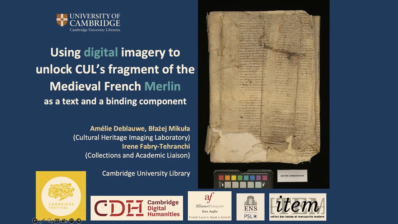 French fragment of the story of Merlin re-discovered at Cambridge University Library