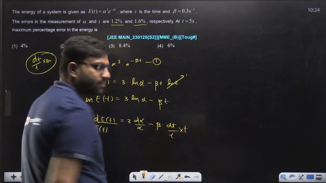 The energy of a system is given as 23 JAN 2025 SHIFT-2 JEE MAIN PYQ