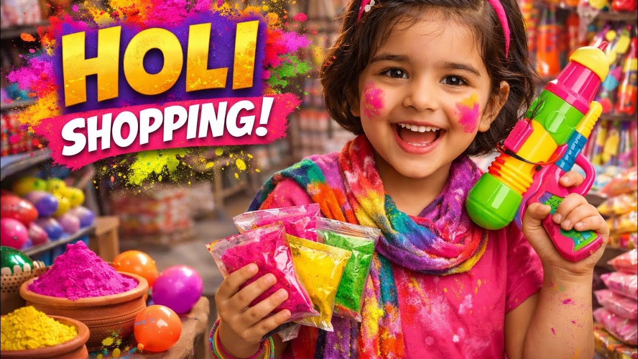 Vlog #41 Bhumija Ki Holi Shopping 🛍️🌈 Itni Saari Colors! 😍