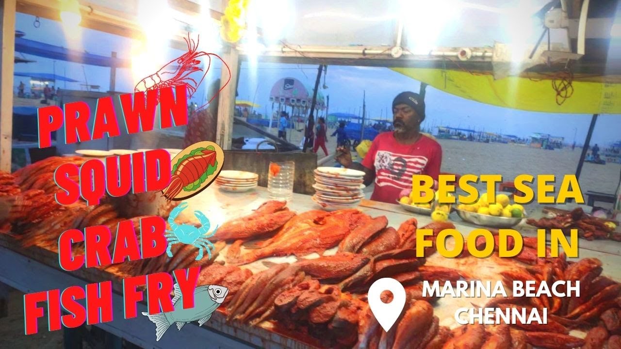 Marina Beach Fish Fry | Best Sea Food in Marina Beach Chennai | Chennai Street Food