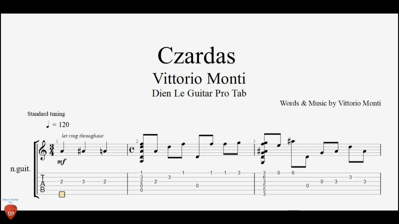 Vittorio Monti - Czardas - Guitar TAB