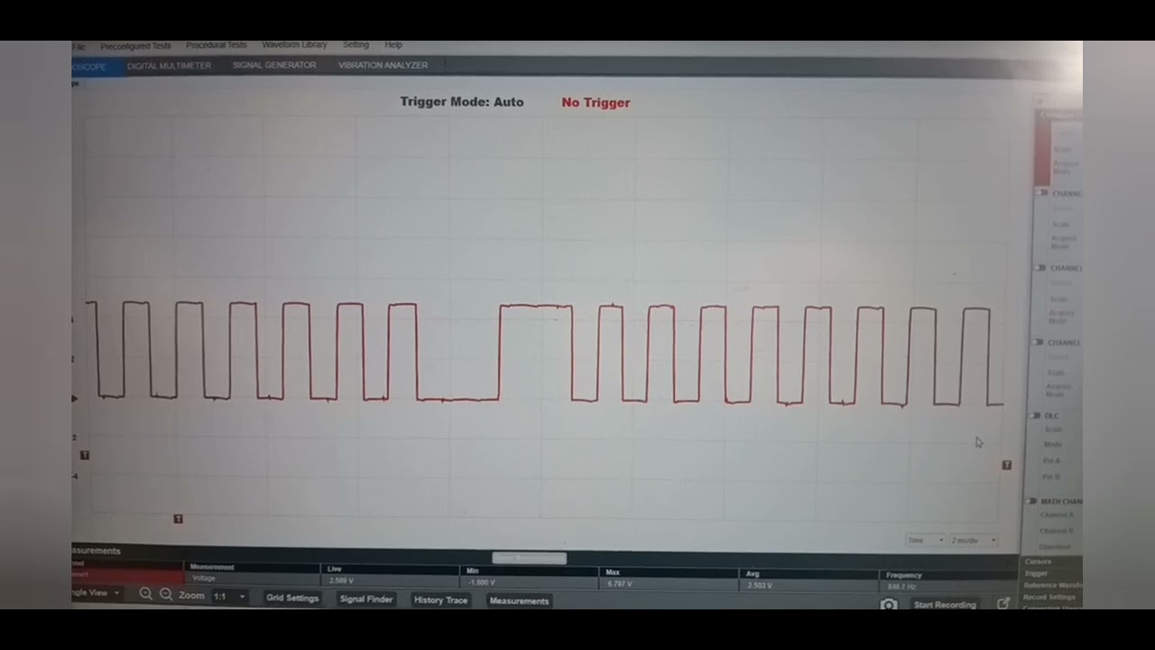 Ford CKP signal monitor in oscilloscope