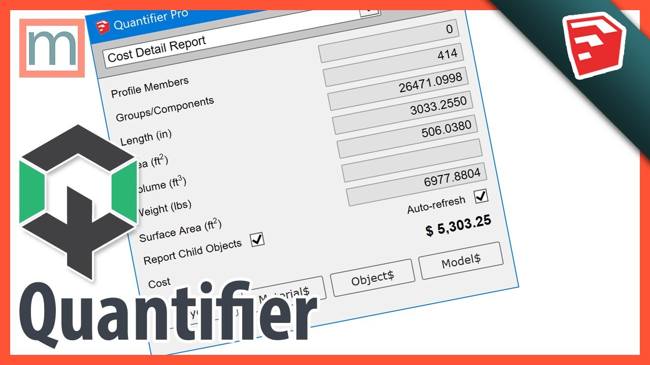 Оценка затрат в SketchUp с использованием Quantifier Pro