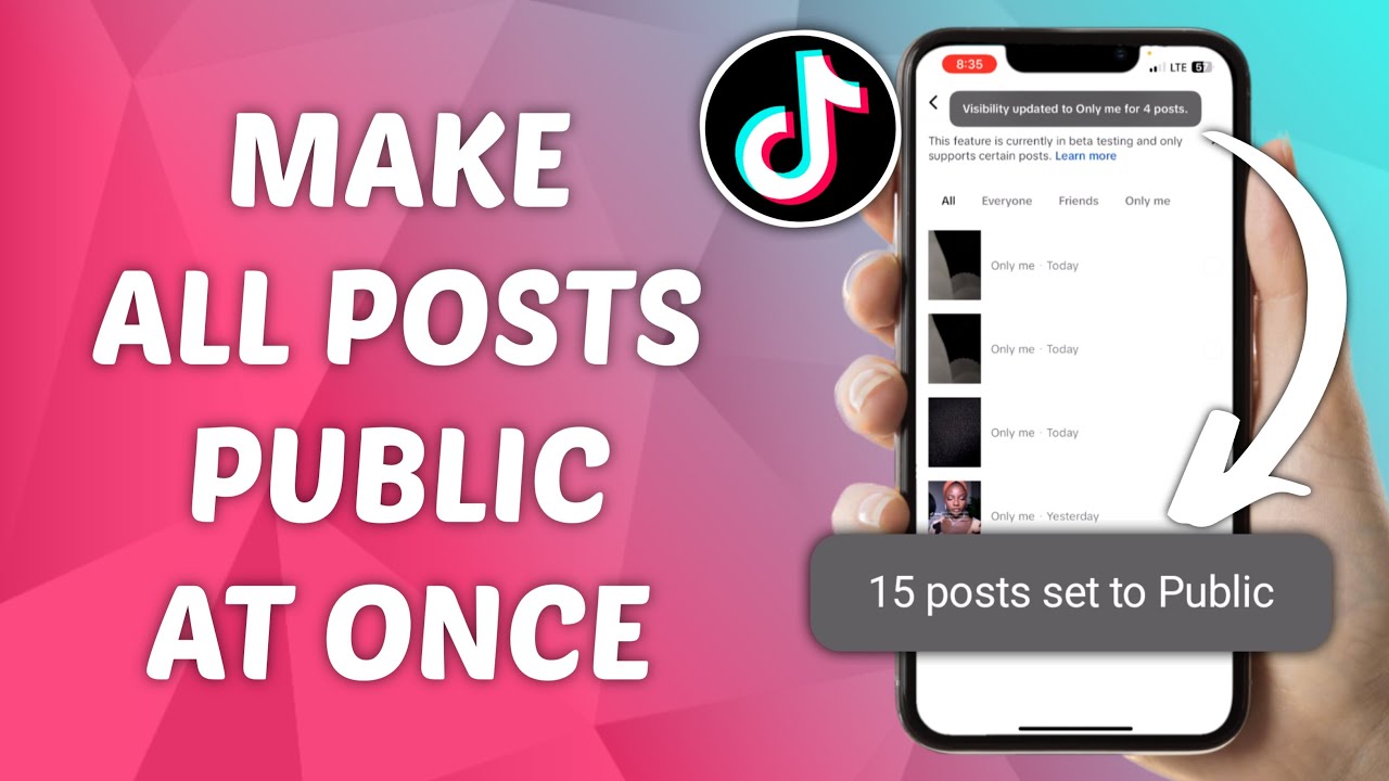 How to Make All Posts Public on TikTok - Change all private videos to public at once