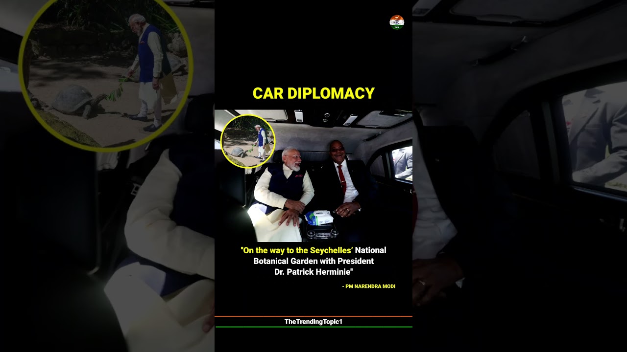 PM Narendra Modi continued his &ldquo;car diplomacy&rdquo; in Seychelles, sharing a ride with Patrick Herminie