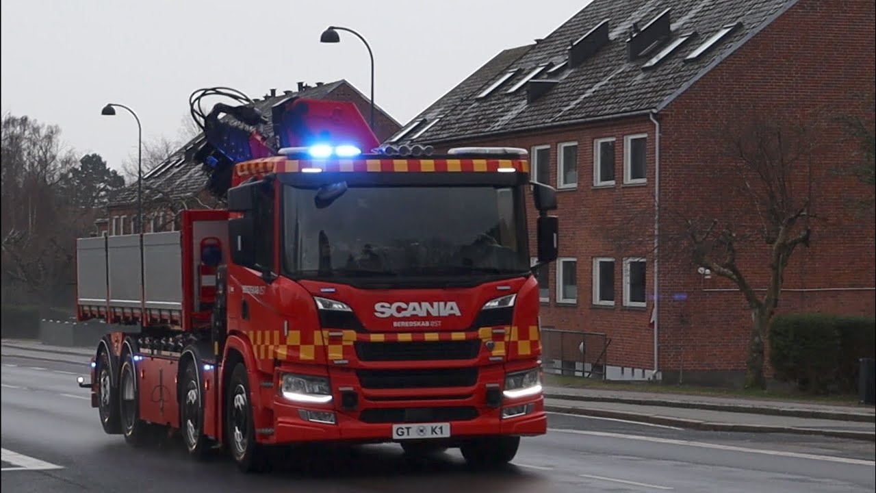🇩🇰 Beredskab Øst ST.GT Køre til Ass.-A-sprøjte med GTK1 brandbil
