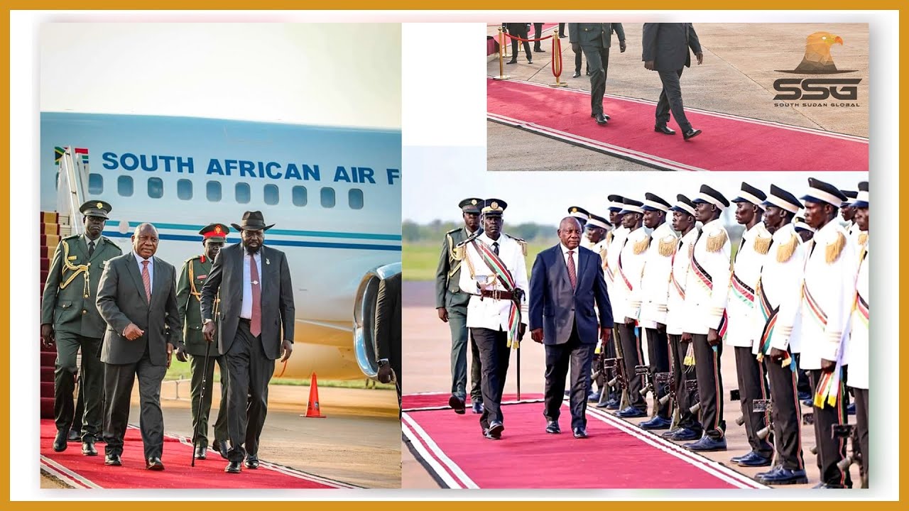 Watch Colorful Reception of South African President H.E. Cyril Ramaphosa in Juba, South Sudan