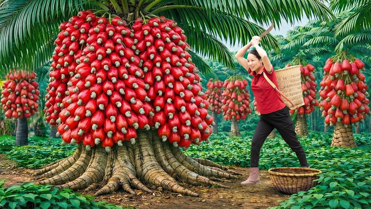 Harvesting Wild Bell Peppers in Forest | Heavy loads carried on foot down to the market to sell