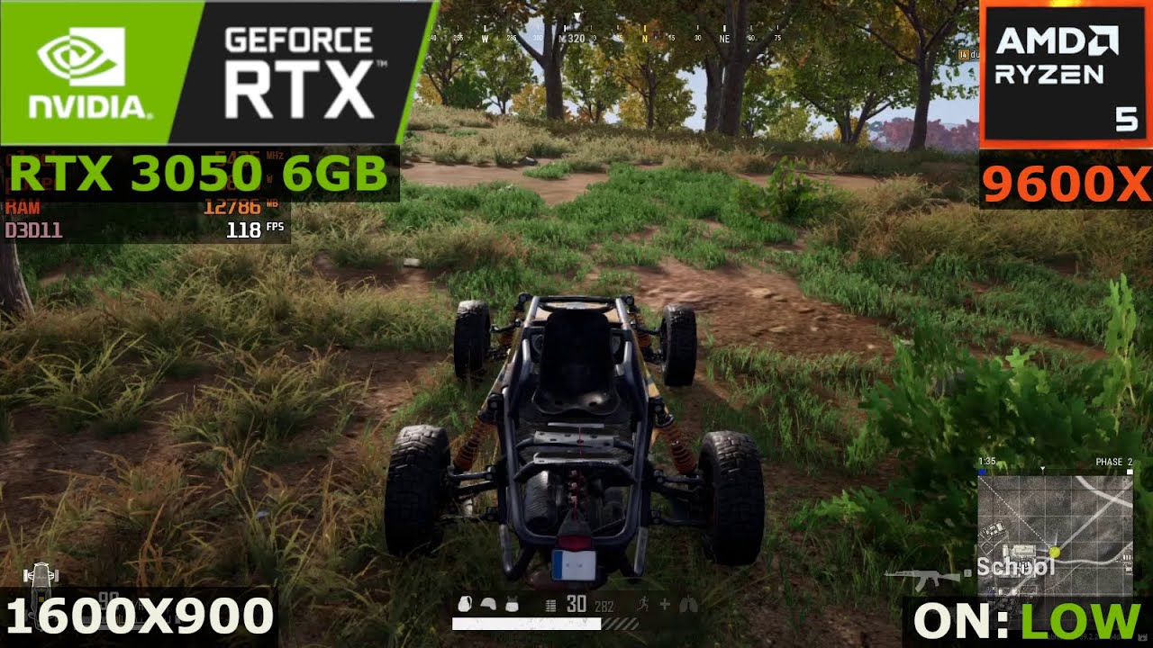 PUBG BATTLEGROUNDS | RTX 3050 6GB + AMD Ryzen 5 9600x | LOW.
