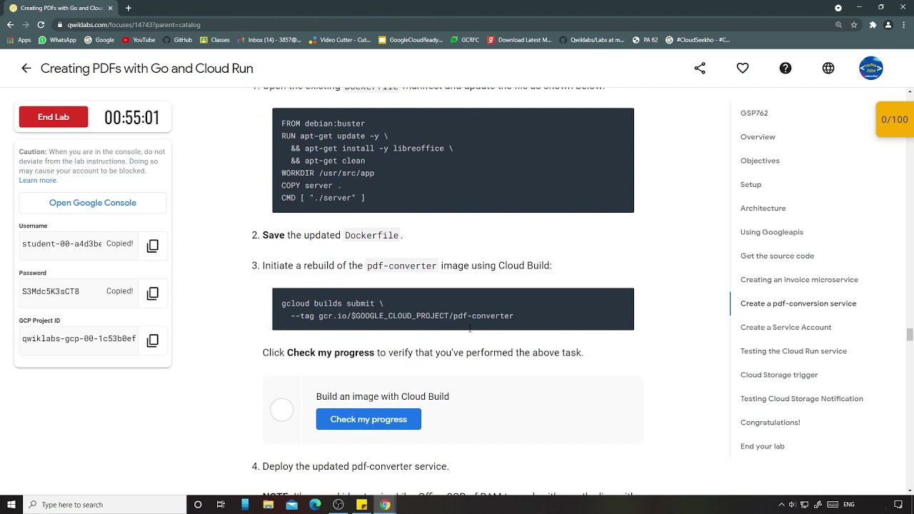 Creating PDFs with Go and Cloud Run | Qwiklabs [GSP762]