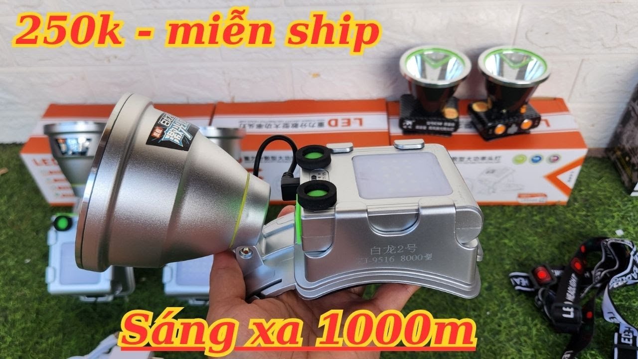 Sáng xa 1000m | đèn pin đội đầu siêu sáng chiếu xa 1000m | đèn pin xj9516 c50 mẫu mới 2025