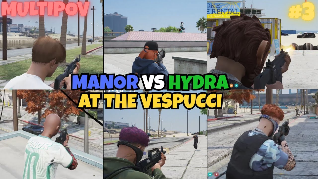 Manor vs Hydra At The Vespucci Near Hydra WH | Fight #3 MultiPOVs | NOPIXEL 4.0 GTA RP