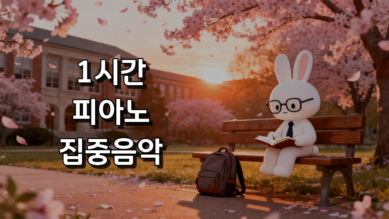 1시간 집중 음악 | 가사 없는 피아노 공부 BGM 🌸 봄 캠퍼스 벤치 감성 | 조약이 Joyak