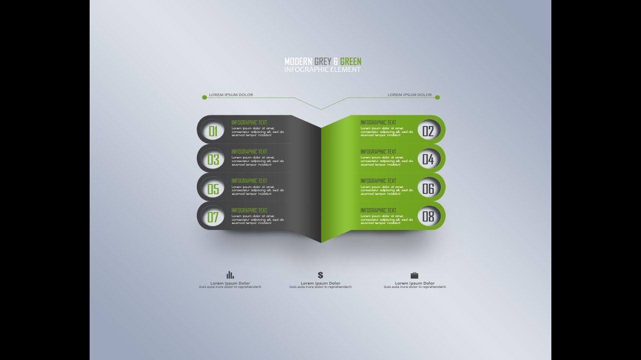 Photoshop Tutorial Infographics Modern Gray and Green