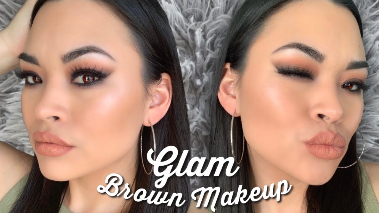 GLAM BROWN EYE MAKEUP | Collab with Jasmine Hewitt