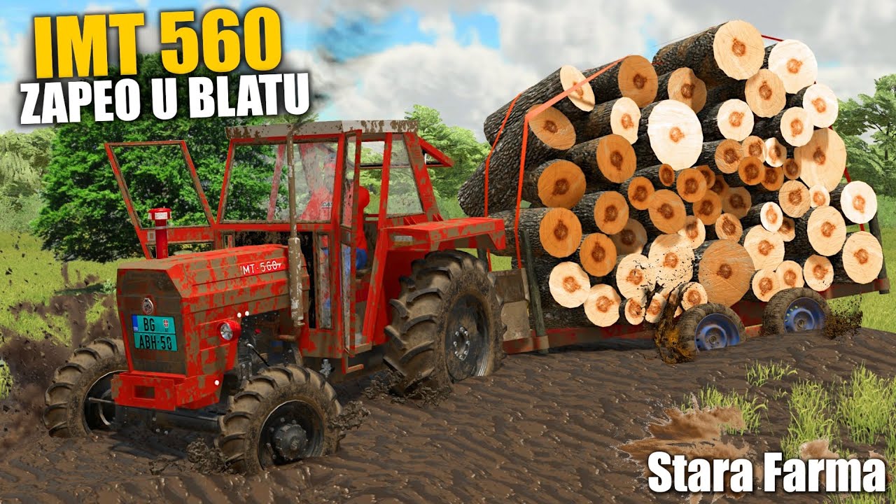 KROZ BLATO PUNOM PRIKOLICOM DRVA ! StaraFarma Ep116