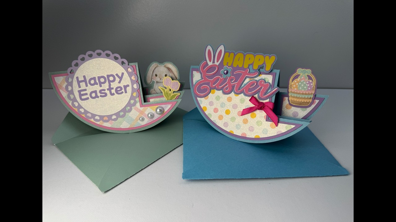 Round Side Step Card For Easter