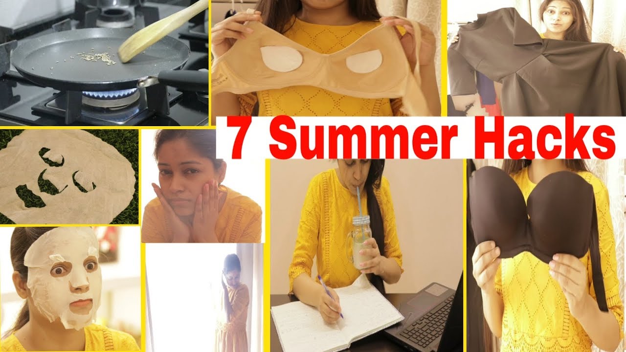 7 Summer life Hacks|गर्मियों में काम आने वाले जबरदस्त नुस्खे|Skincare+Hairstyle +Clothing|Be Natural