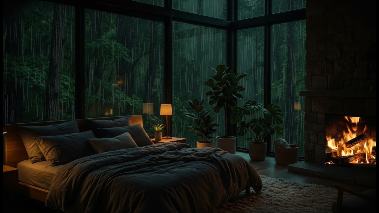 8 Hours Rain Sounds for Insomnia | Rain on Bedroom Window at Night | Deep Sleep