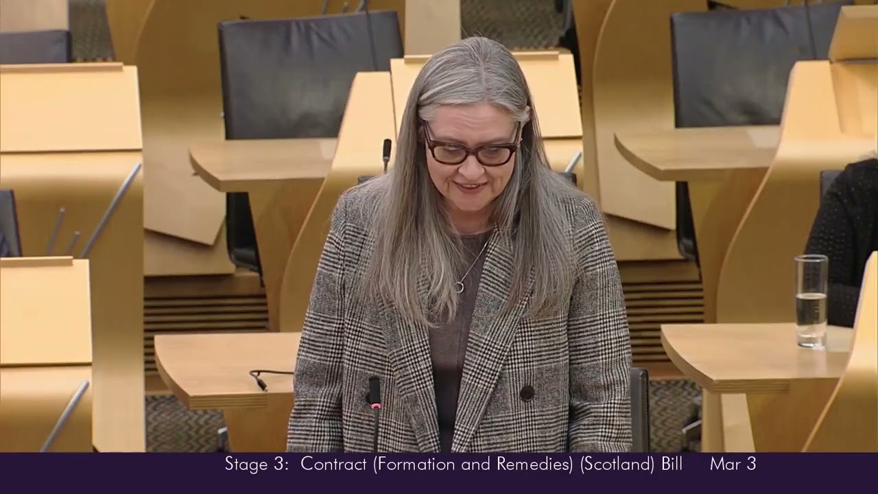 Stage 3 Proceedings: Contract (Formation and Remedies) (Scotland) Bill - 3 March 2026