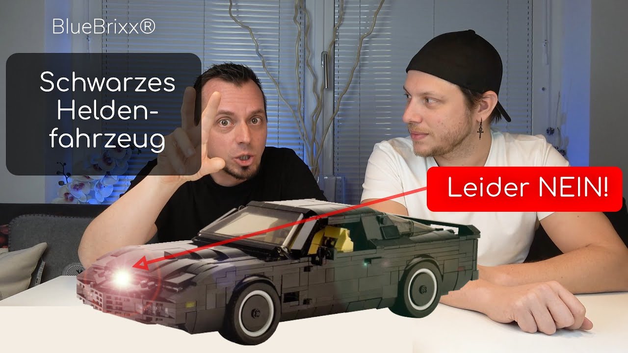 WOW! KNIGHT RIDER Nostalgie! Ohne Lizenz aber gutes Design: Schwarzes Heldenfahrzeug von BlueBrixx®.