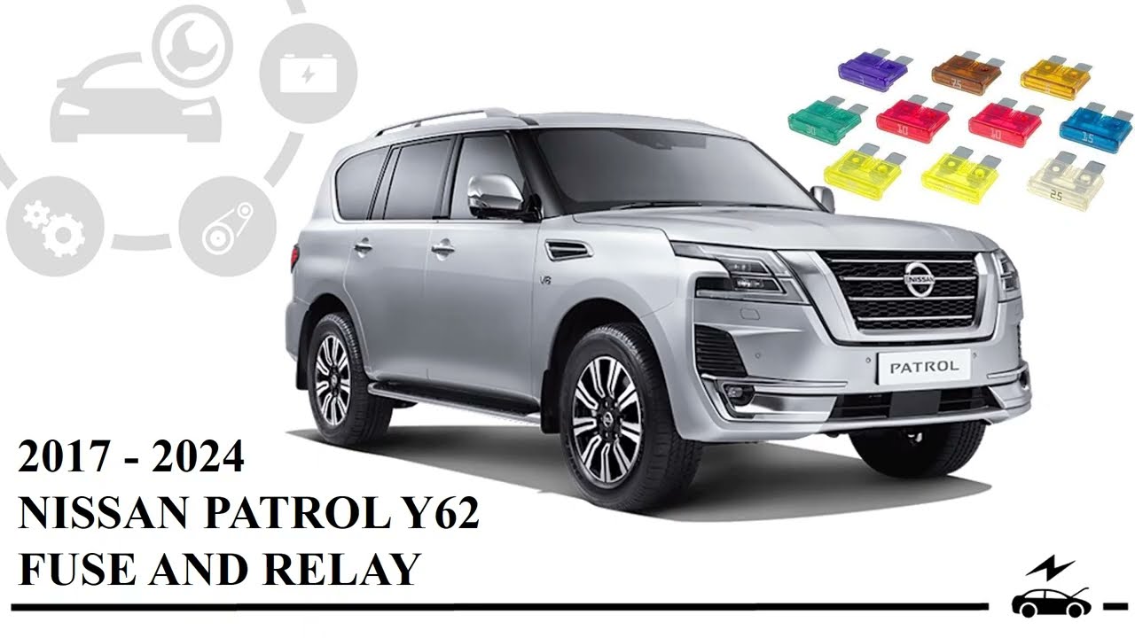 Схема блока предохранителей Nissan Patrol Y62 2017 - 2024 реле с назначением и расположением