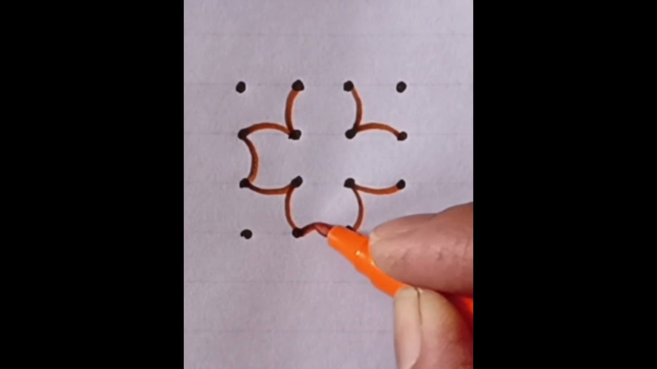 4*4 dots simple rangoli designs #akkirangoli#dailymuggulu#muggulushorts@akkirangoli