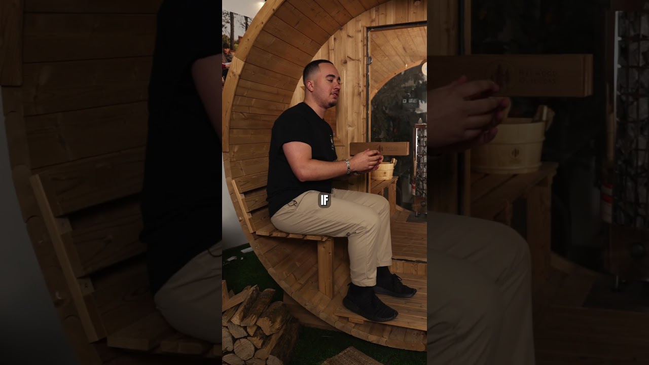 The Best Barrel Sauna - Redwood Outdoors 6-Person Panorama Barrel Sauna with a Porch #sauna