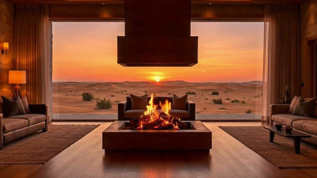 Desert Night Retreat 🔥 30 Minute Campfire Ambience with Soothing Music | Cozy Escape