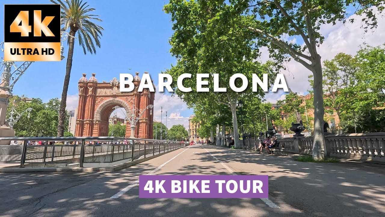 4K Virtual Bike Tour - Barcelona - Family Fun On Protected Bike Lanes