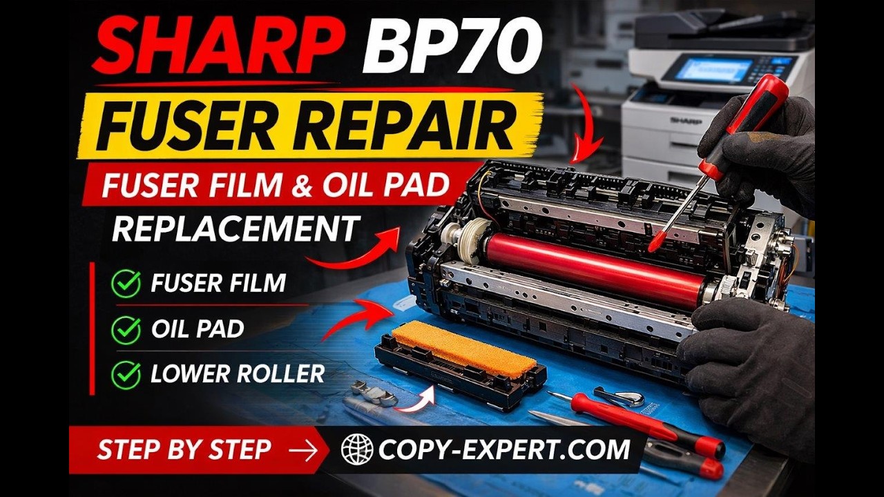 Sharp BP70, BP50 Fuser Repair | Fuser Film & Oil Pad Replacement