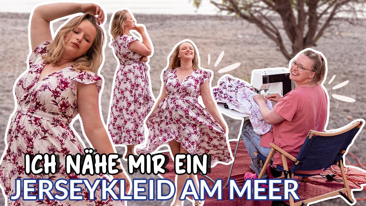 Jersey Wickelkleid nähen im Van | Nähen auf Reisen | Vlog