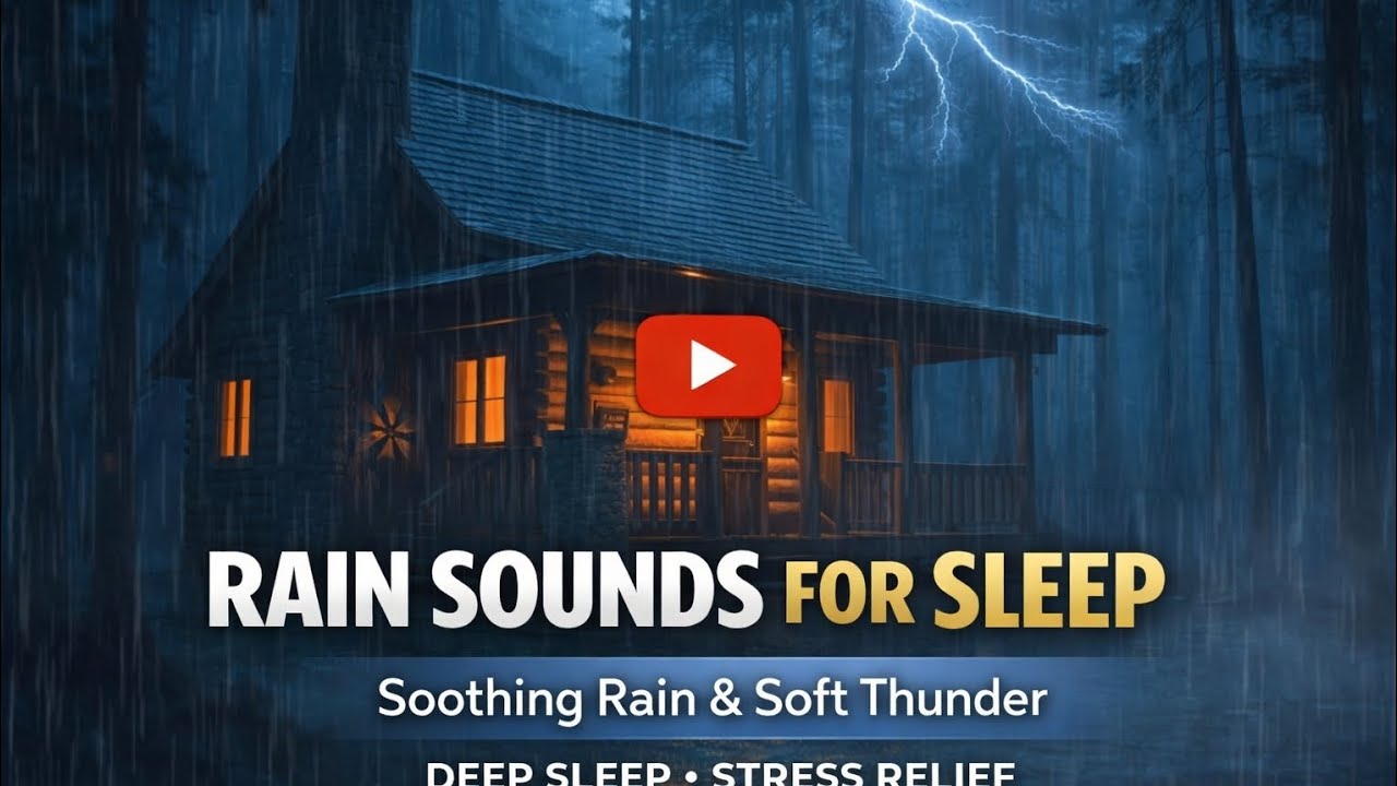 Rain Sounds for Sleeping – Soothing Rain & Soft Thunder for Deep Sleep and Stress Relief