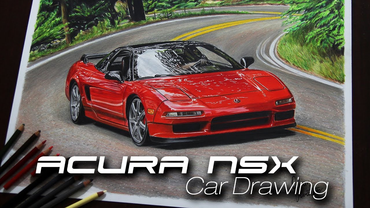Acura NSX | Realistic Car Drawing