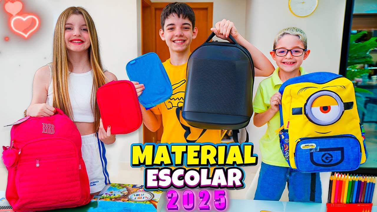 ORGANIZANDO NOSSO MATERIAL ESCOLAR 2025!!! Piero Start & Helena