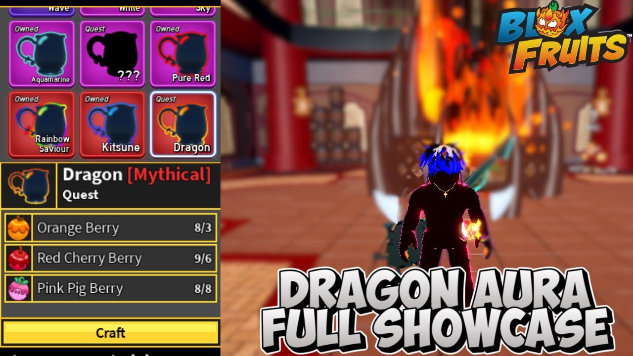 Blox Fruits Dragon Aura FULL Showcase (Mythical Dragon Skin!) 🔥