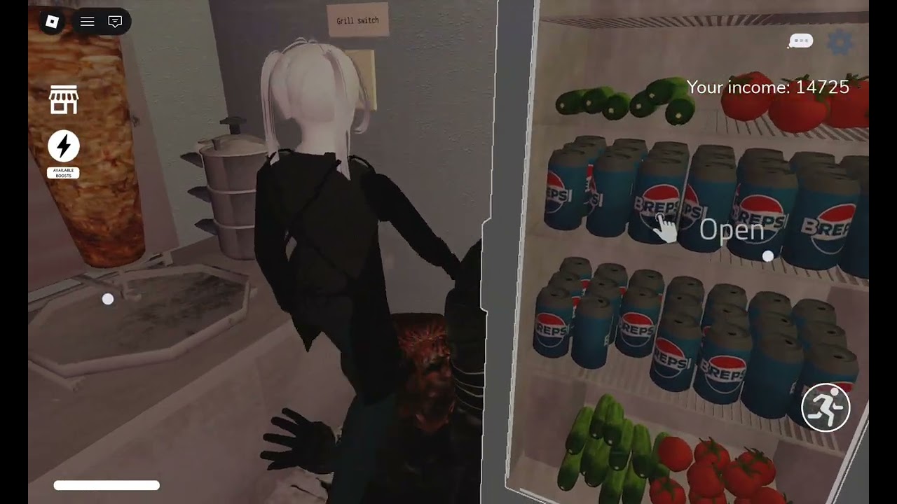 Scary shawarma kiosk with mistakes Internal control Use it only When monster almost out of the floor